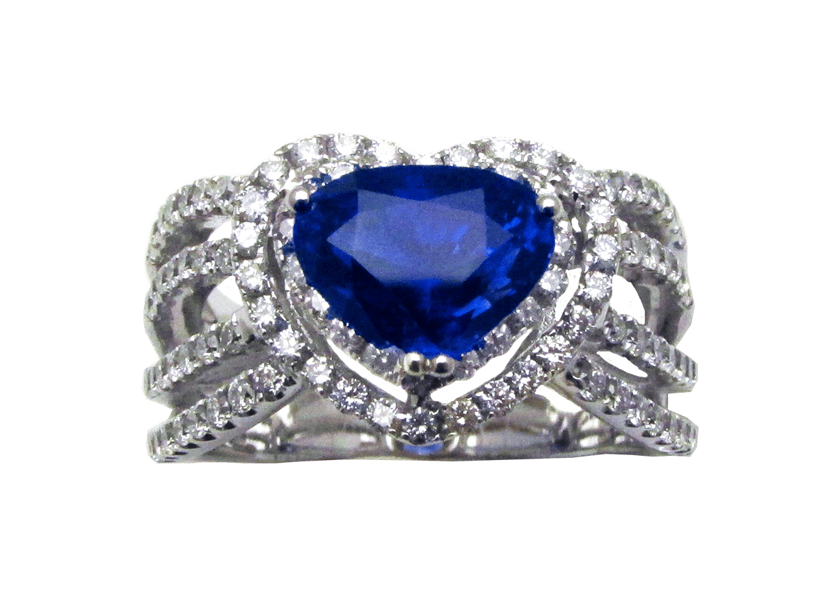 Royal Blue Sapphire Diamond Ring