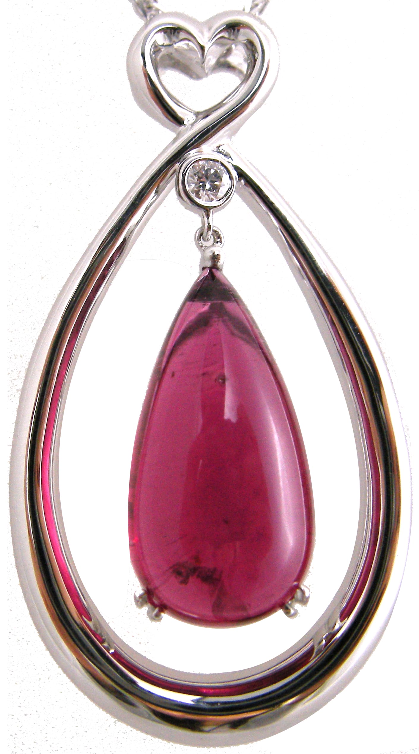 RUBELLITE AND DIAMOND PENDANT