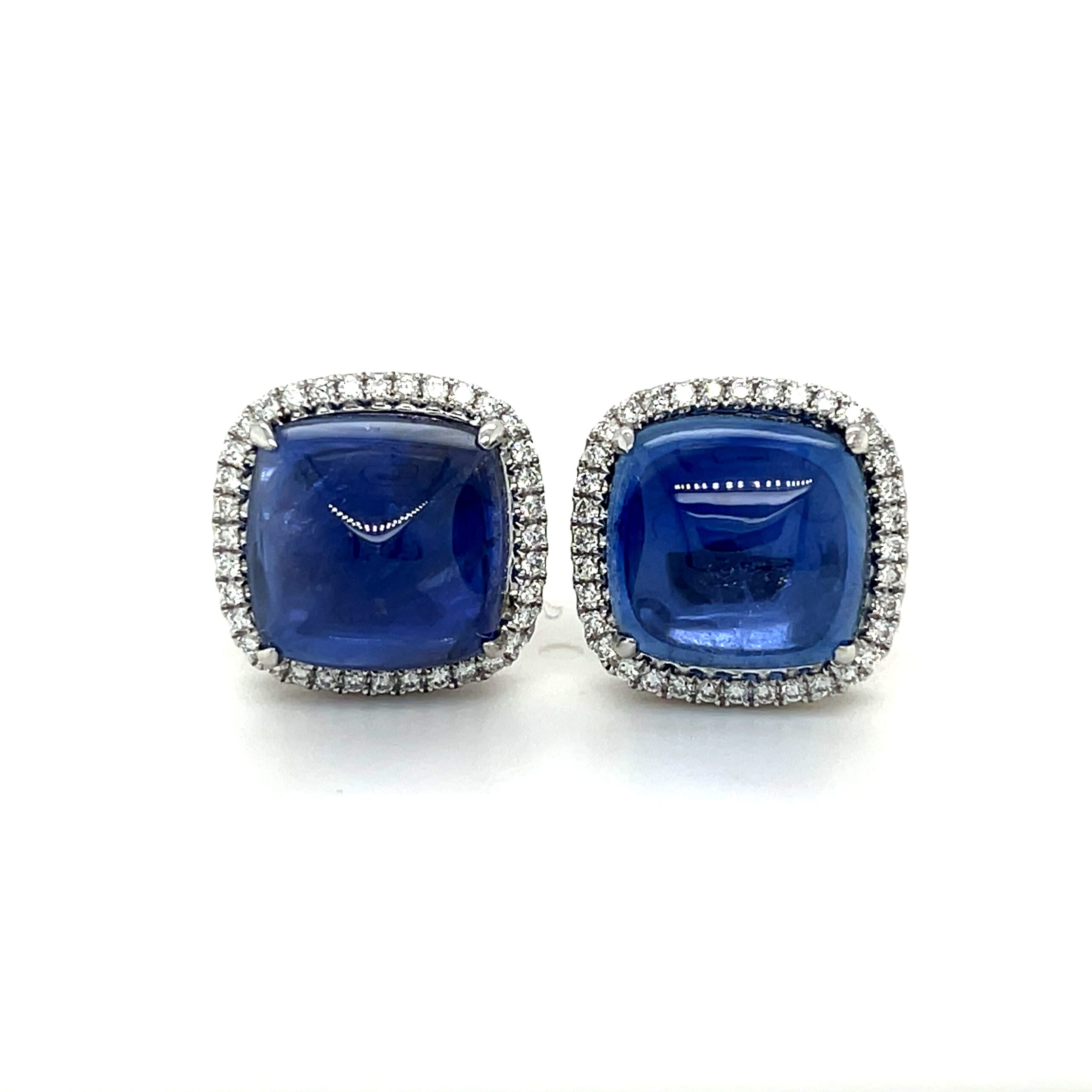 Blue Sapphire and Diamond Earrings