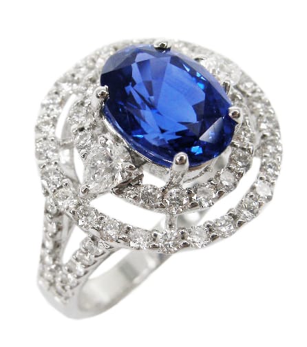 Royal Blue Sapphire Diamond Ring