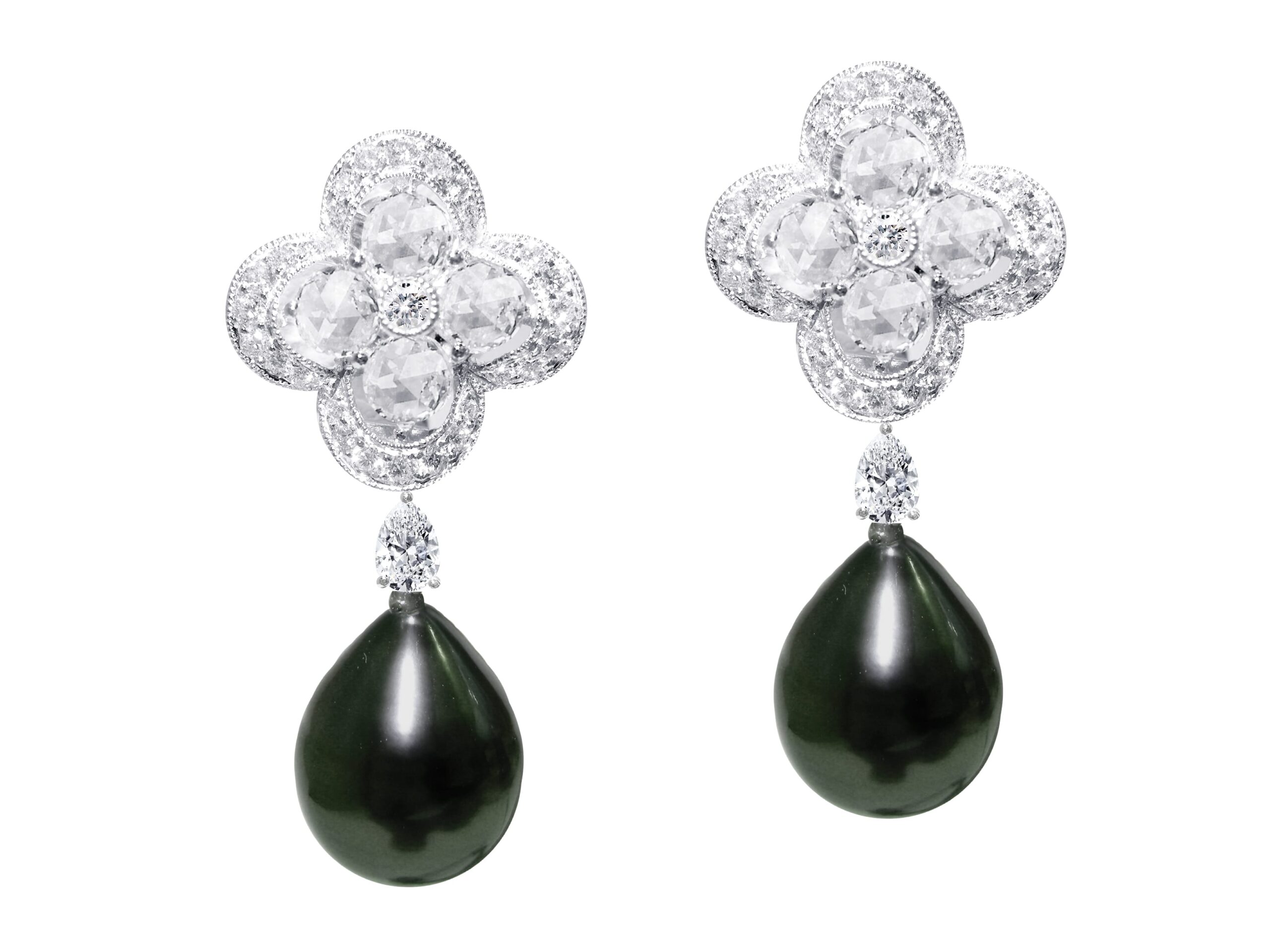 Royal Blue Sapphire and Diamond Earrings by Hatta