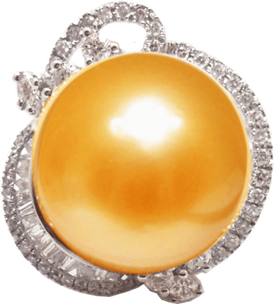 Royal Golden South Sea Pearl Ring