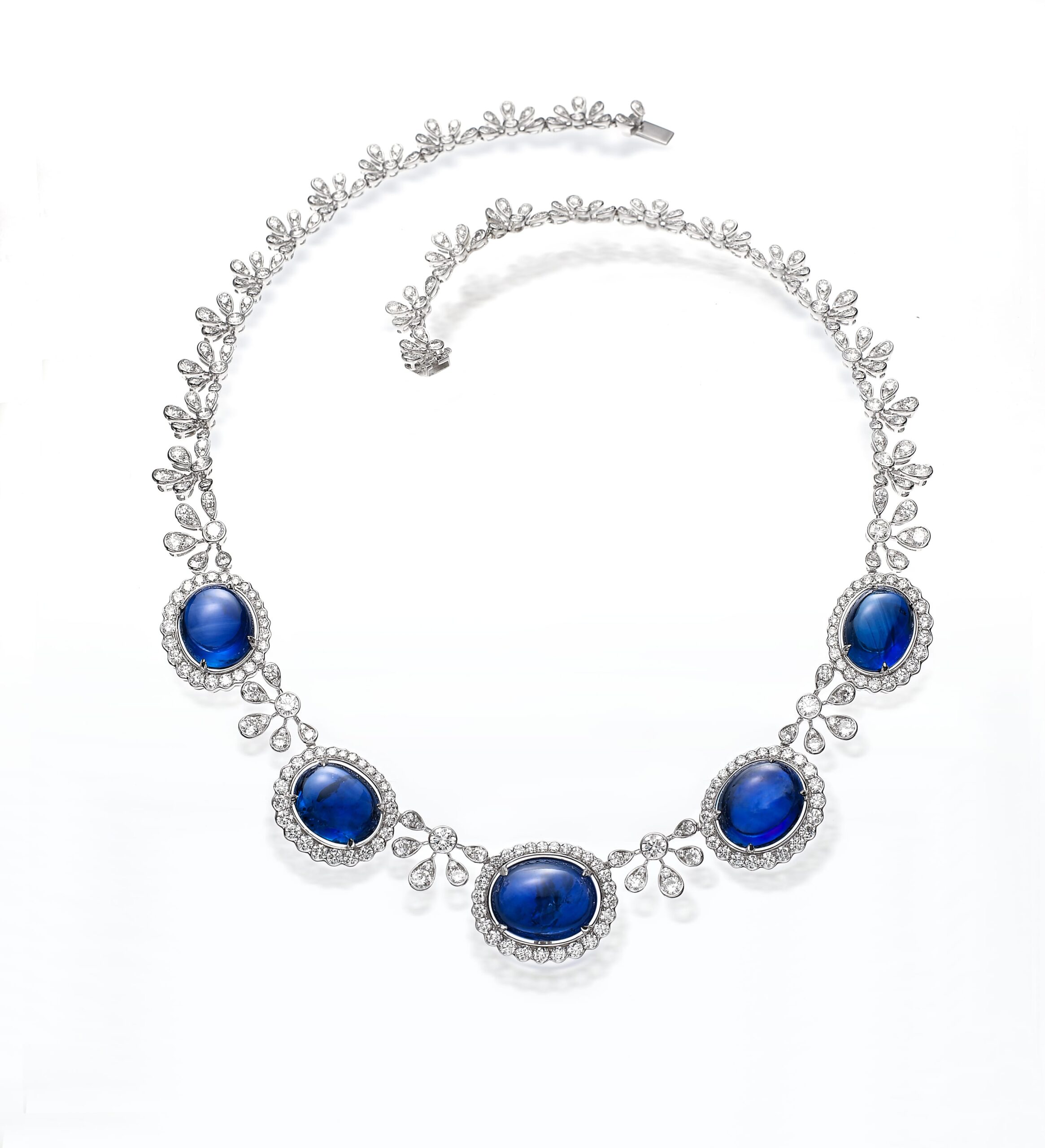 Royal Blue Sapphire Diamond Necklace