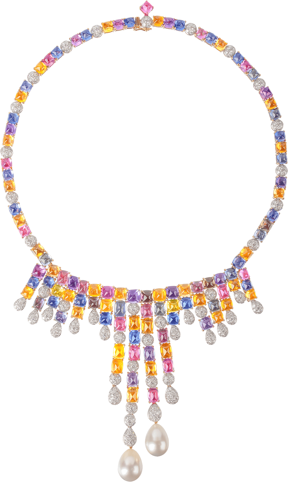 Fancy Sapphire Diamond  Necklace  by Hatta