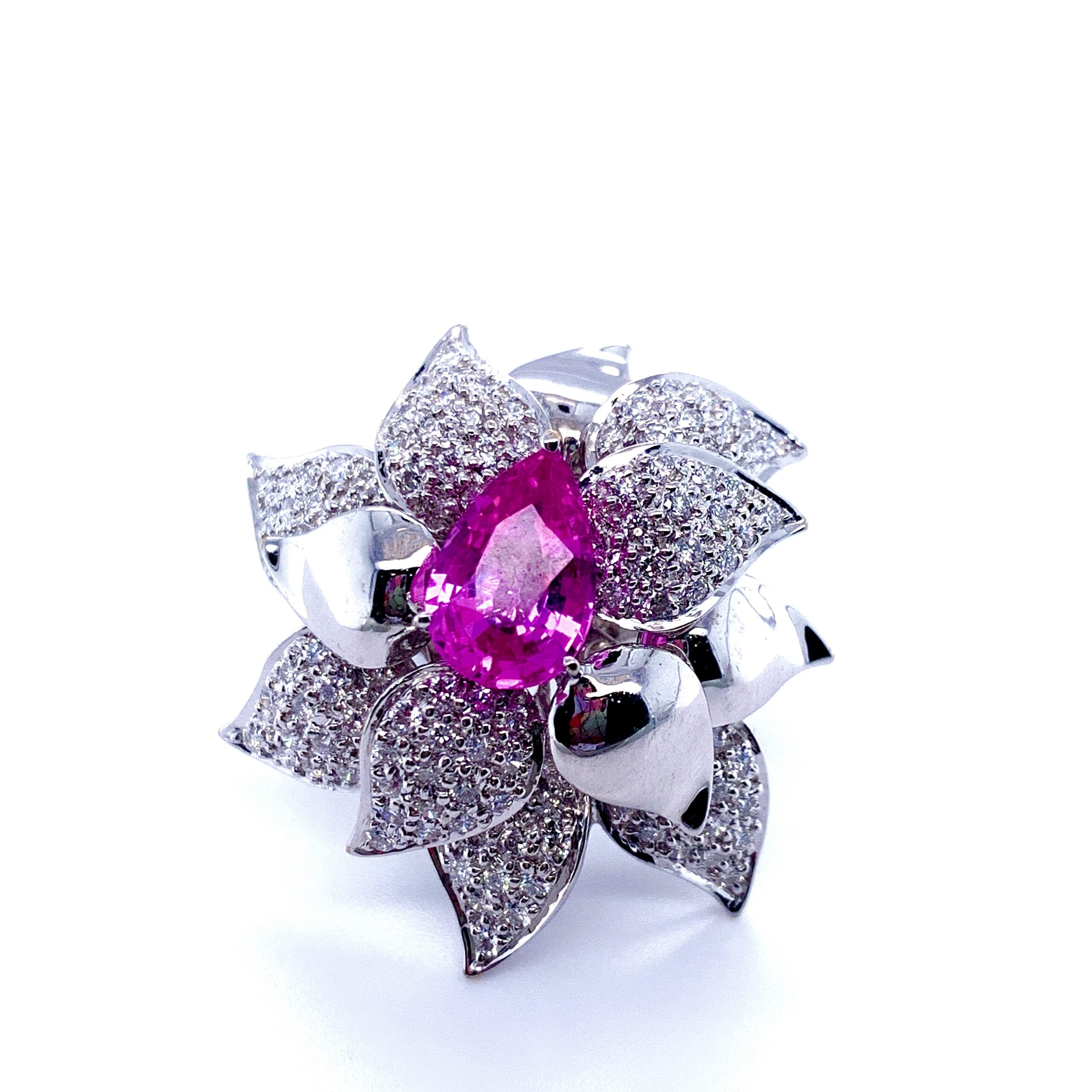 Pink Sapphire Diamond Ring by Hatta