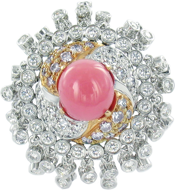 Royal Conch Pearl Flawless Diamond Ring