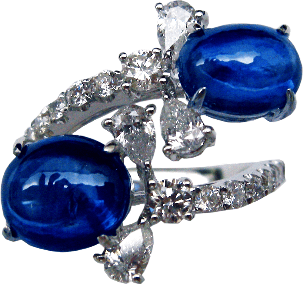 Royal Blue Sapphire Diamond Ring