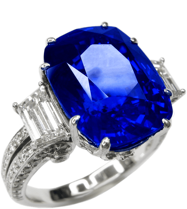 Royal Blue Sapphire Diamond Ring