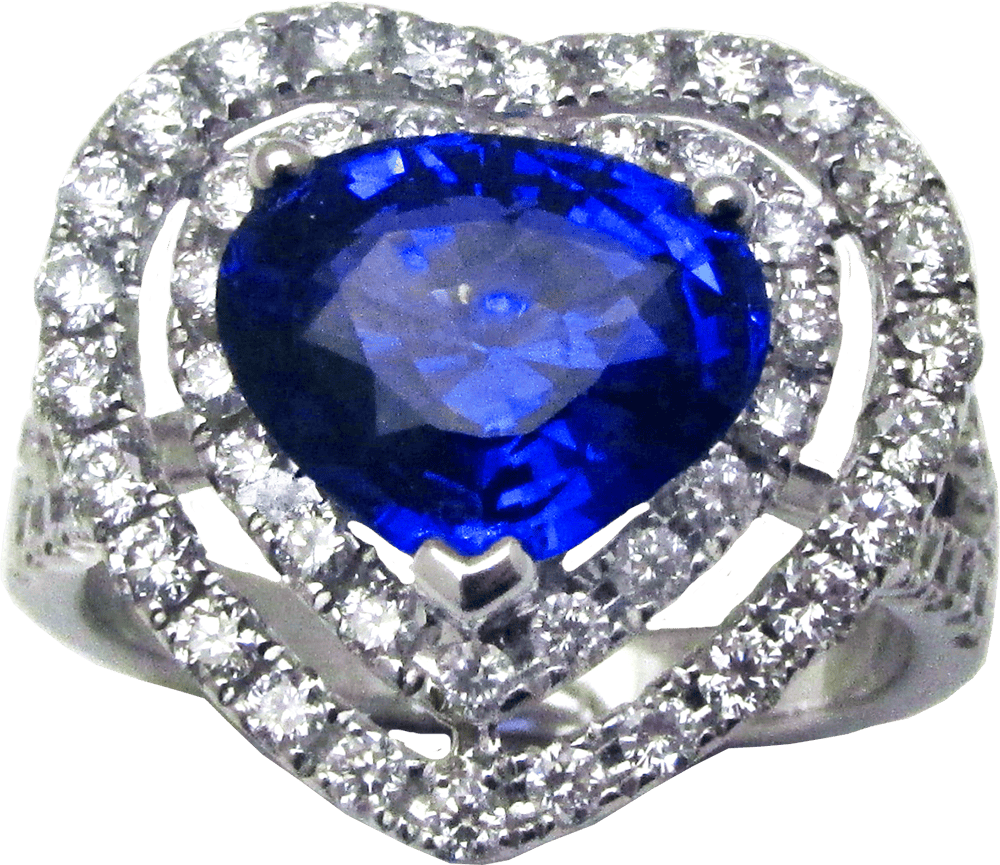 Royal Blue Sapphire Diamond Ring