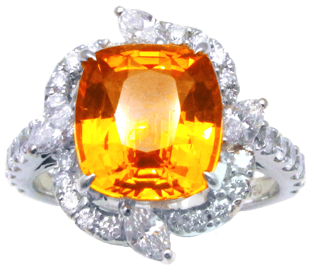 Yellow Sapphire Diamond Ring  by Hatta