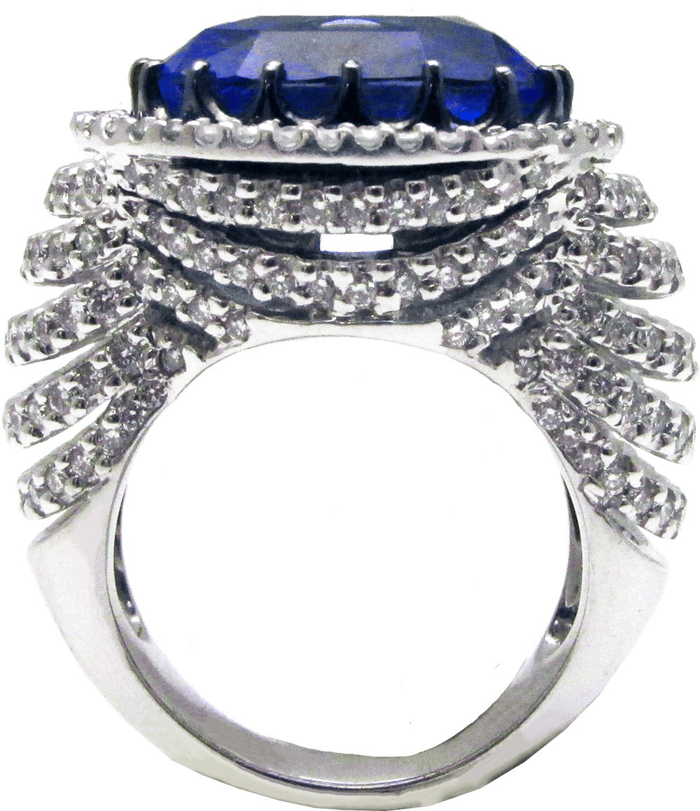 Royal Blue Sapphire Diamond Ring