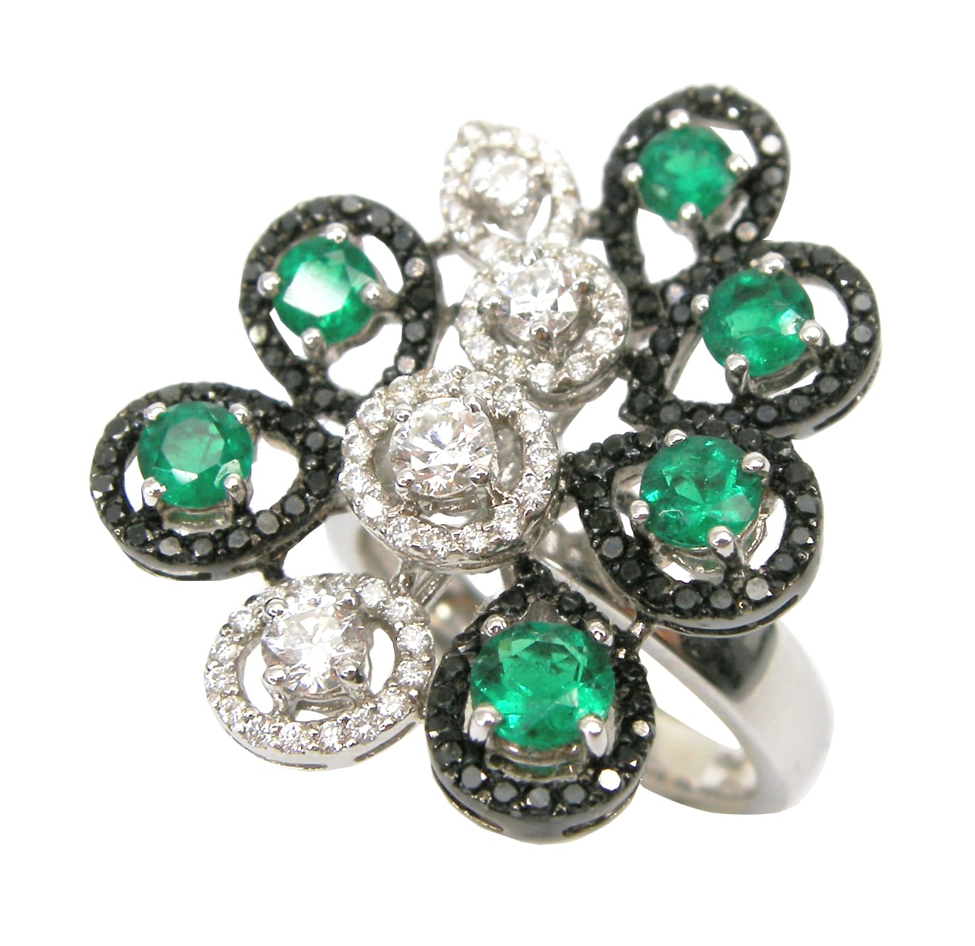 Royal Zambian, No oil Emerald and Diamond Ring
