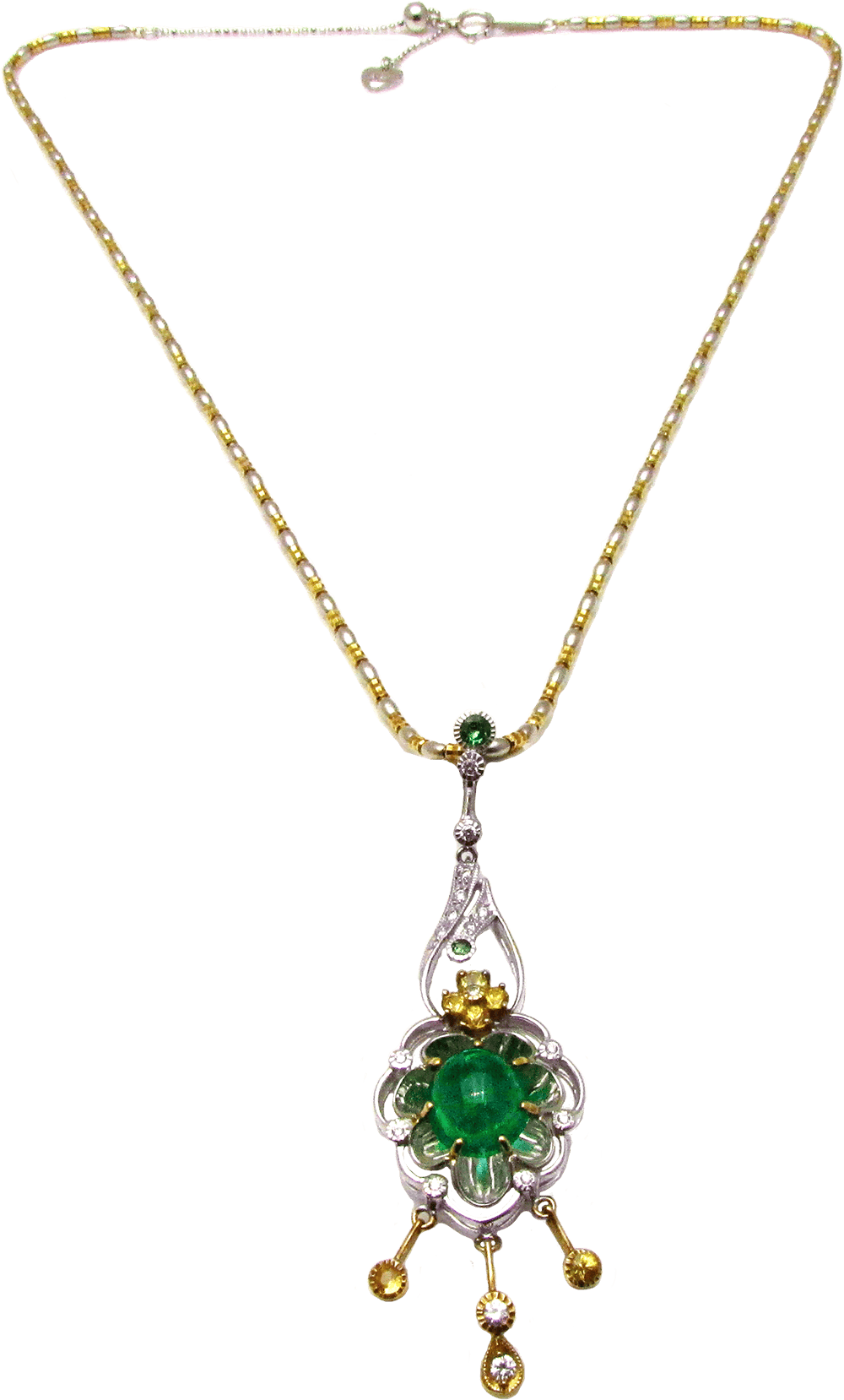 Royal Zambian, No oil Emerald and Diamond Necklace