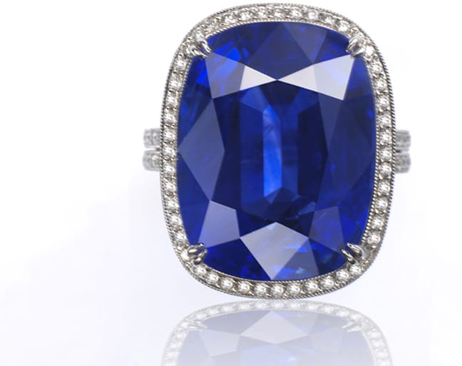 Royal Blue Sapphire Diamond Ring