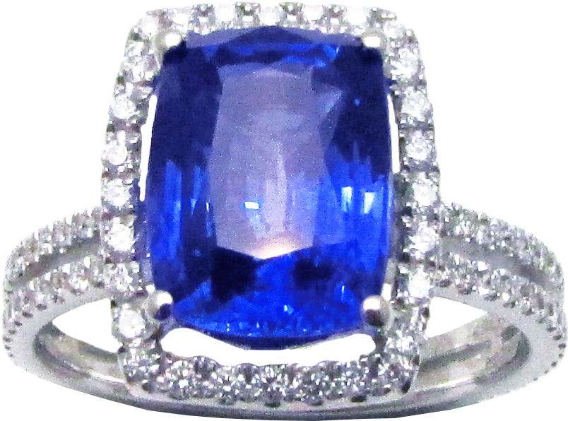 Royal Blue Sapphire Diamond Ring