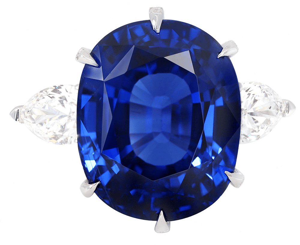 Blue Sapphire and Diamond Ring