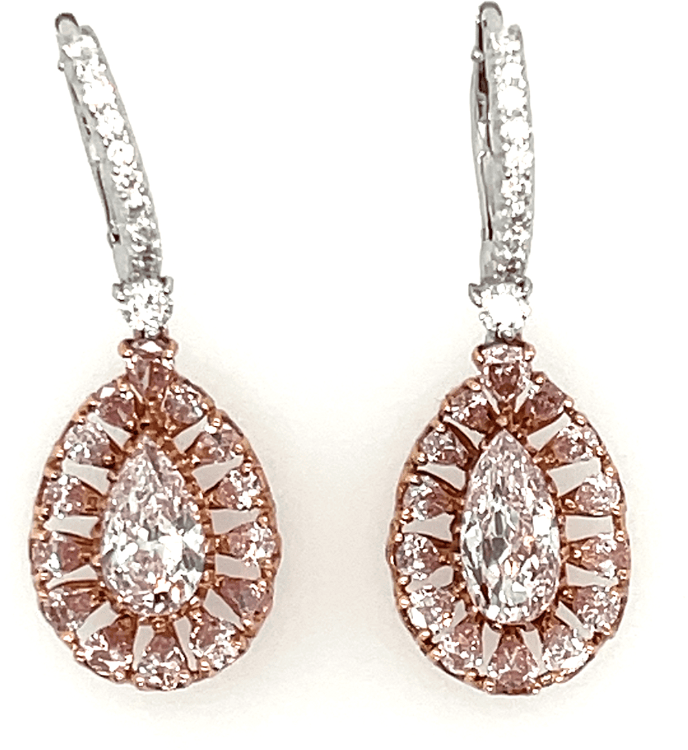 Royal Fancy Flawless and intense Diamond Earrings Suite By Hatta