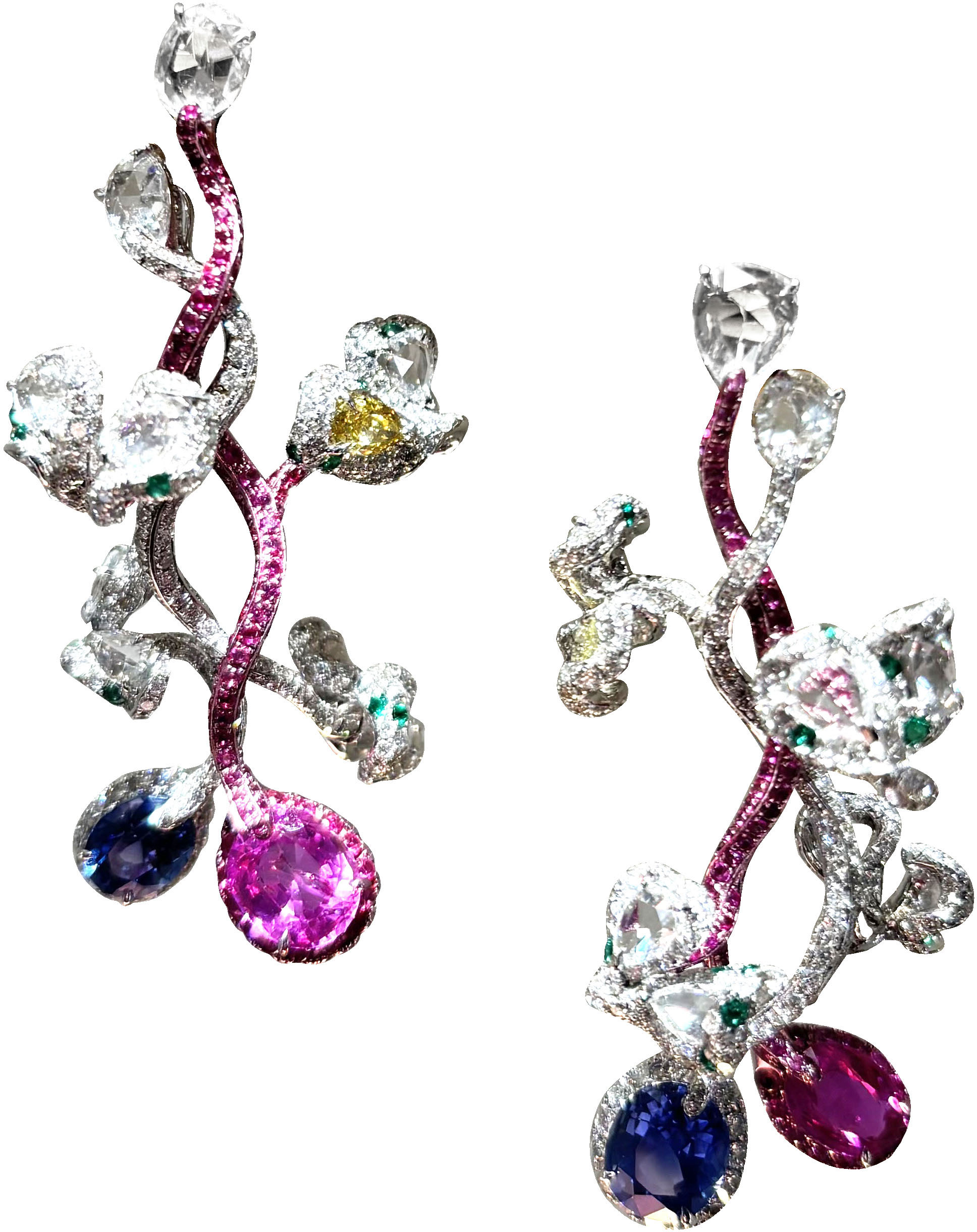Fancy Sapphire Diamond Earring  by Hatta