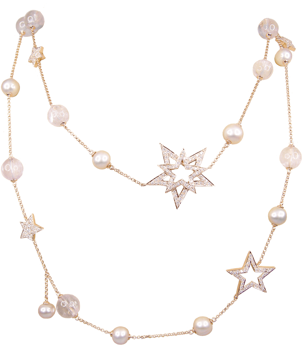 Pink Freshwater Pearl Necklace (Rose Gold)