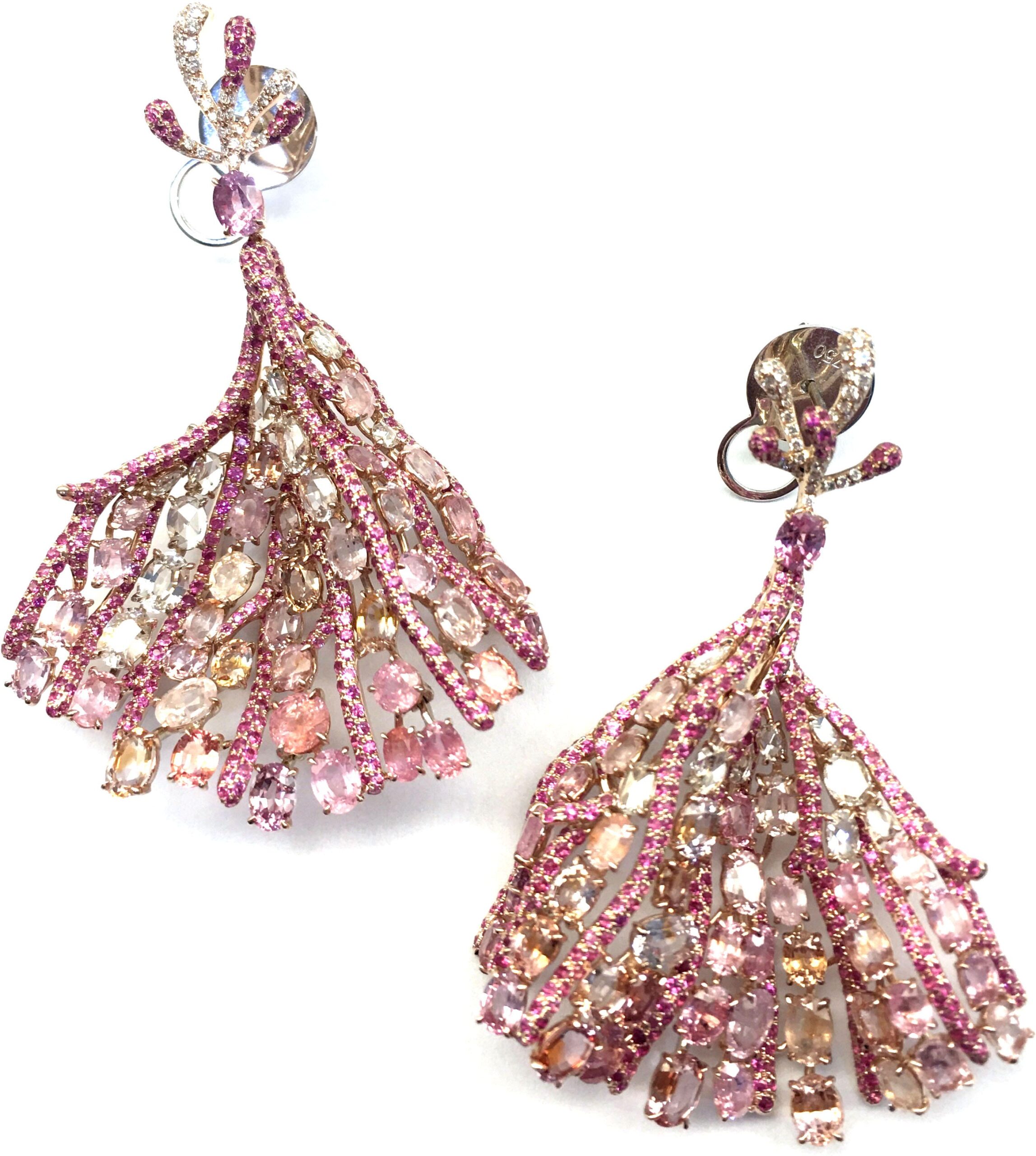 Pink Sapphire and Diamond Earrings   by Hatta