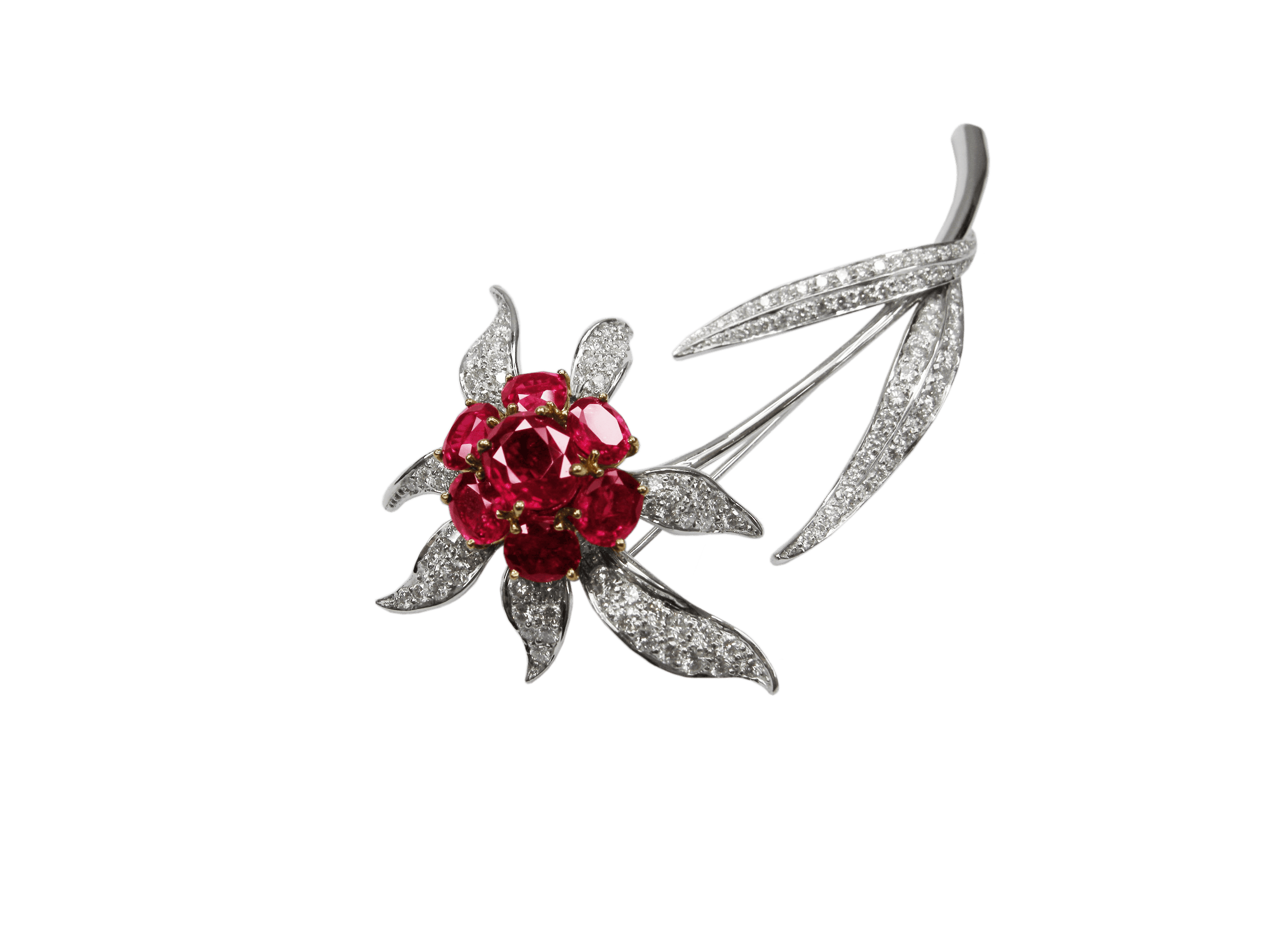 Royal Ruby and Diamond Brooch