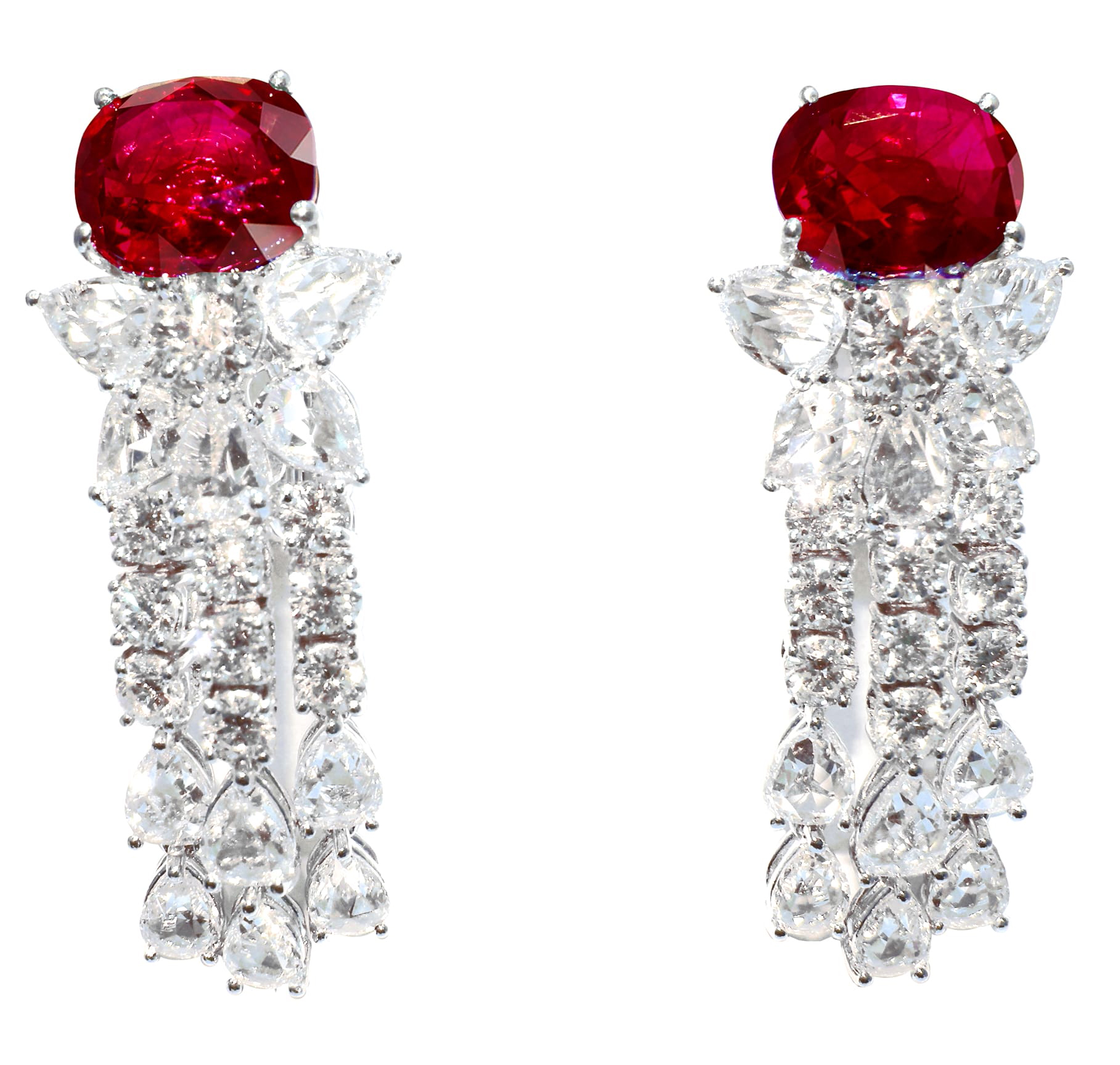 Royal Ruby and Diamond Earrings