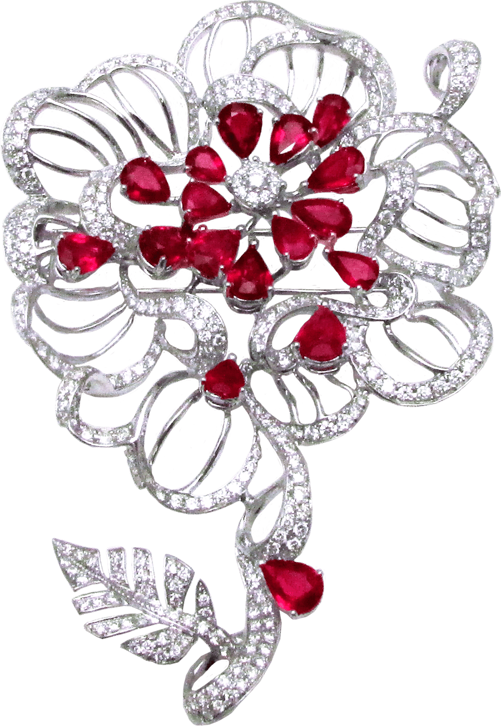 Royal Ruby and Diamond Brooch