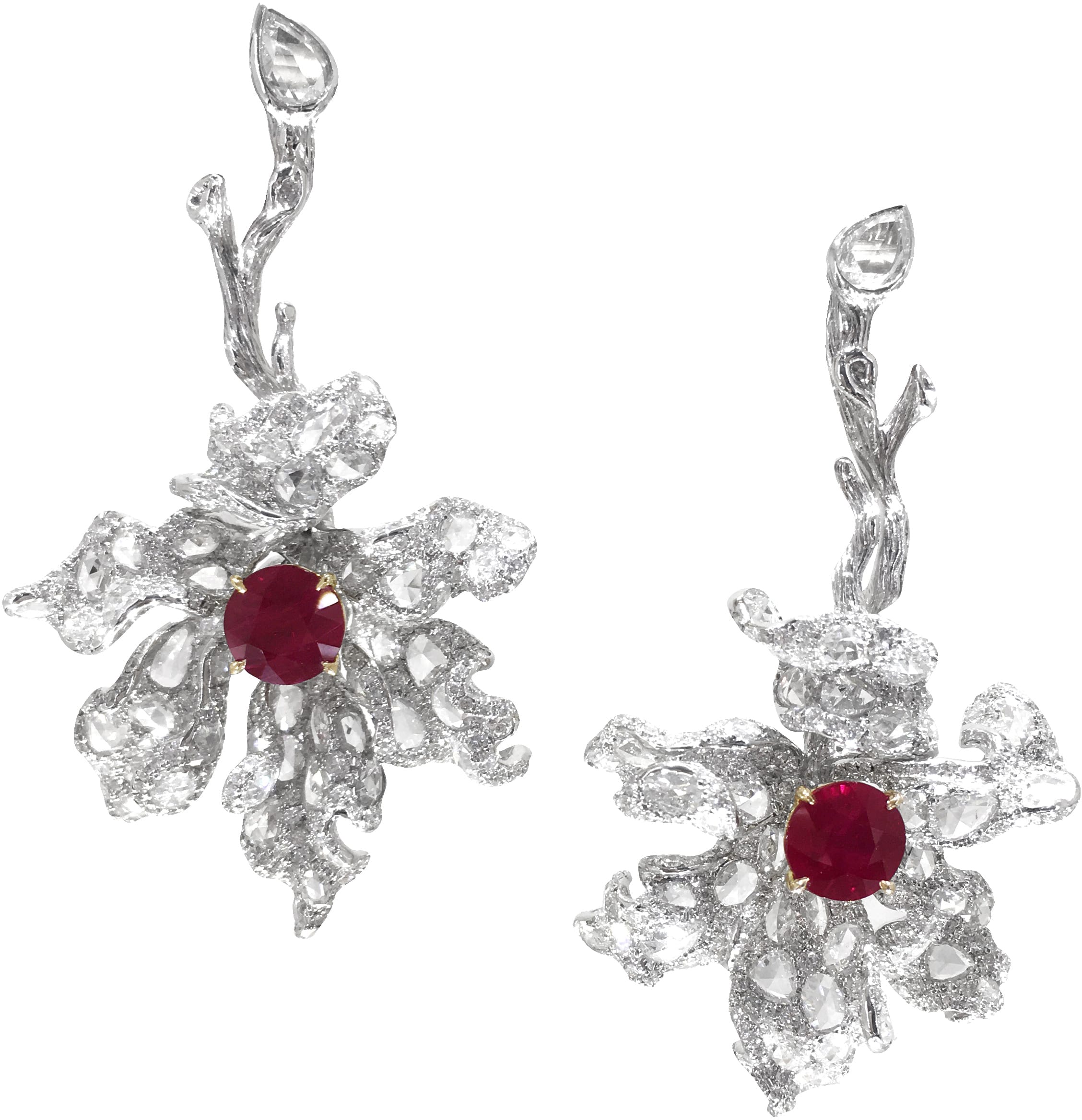 Royal Ruby and Diamond Earrings