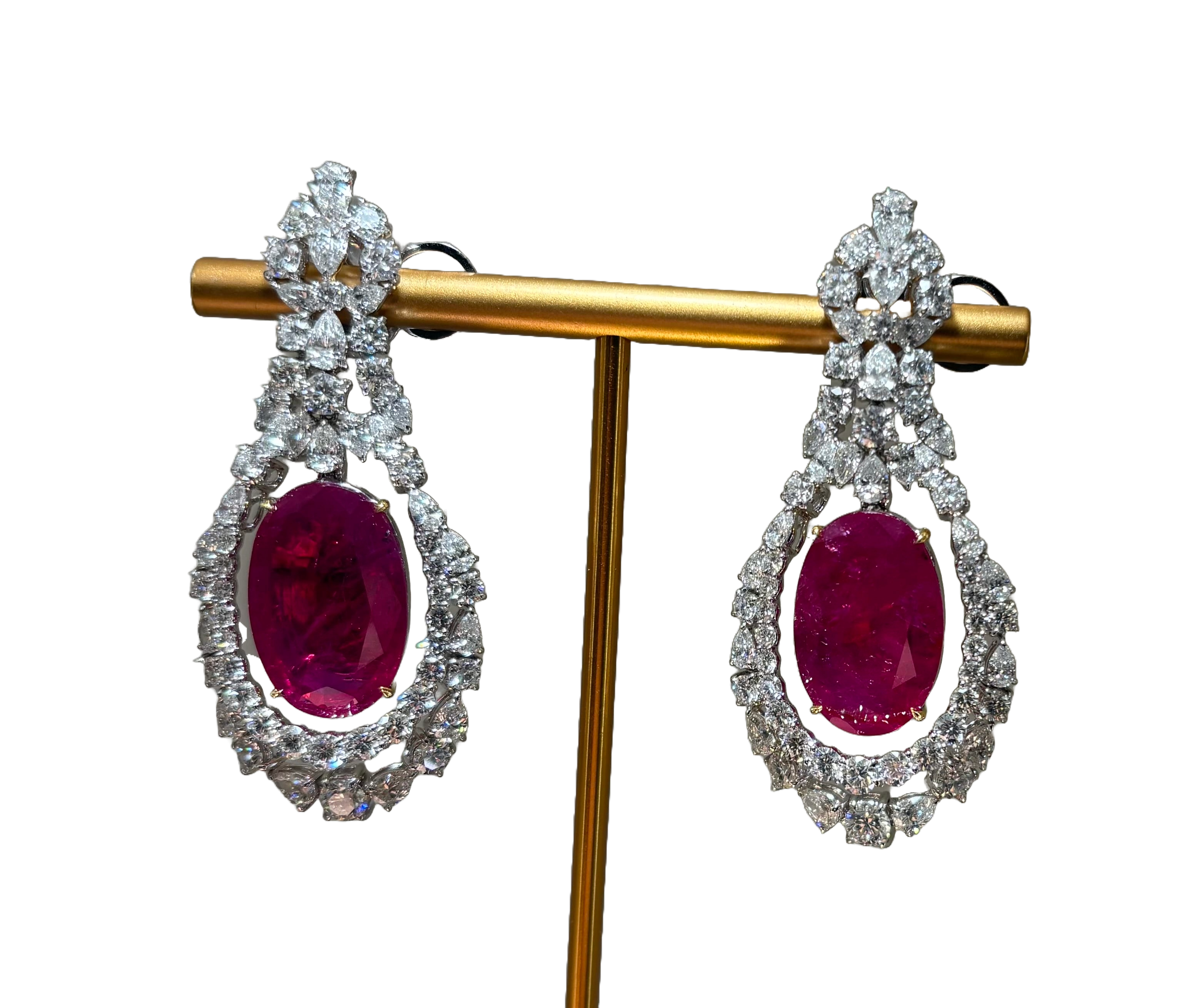 Royal Ruby and Diamond Earrings