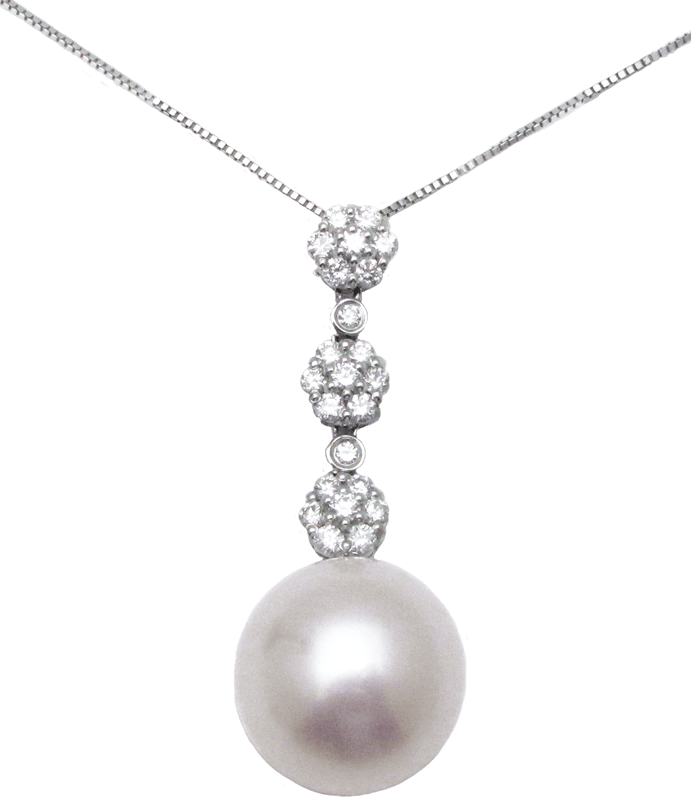 White South Sea Pearl and Diamond Ring