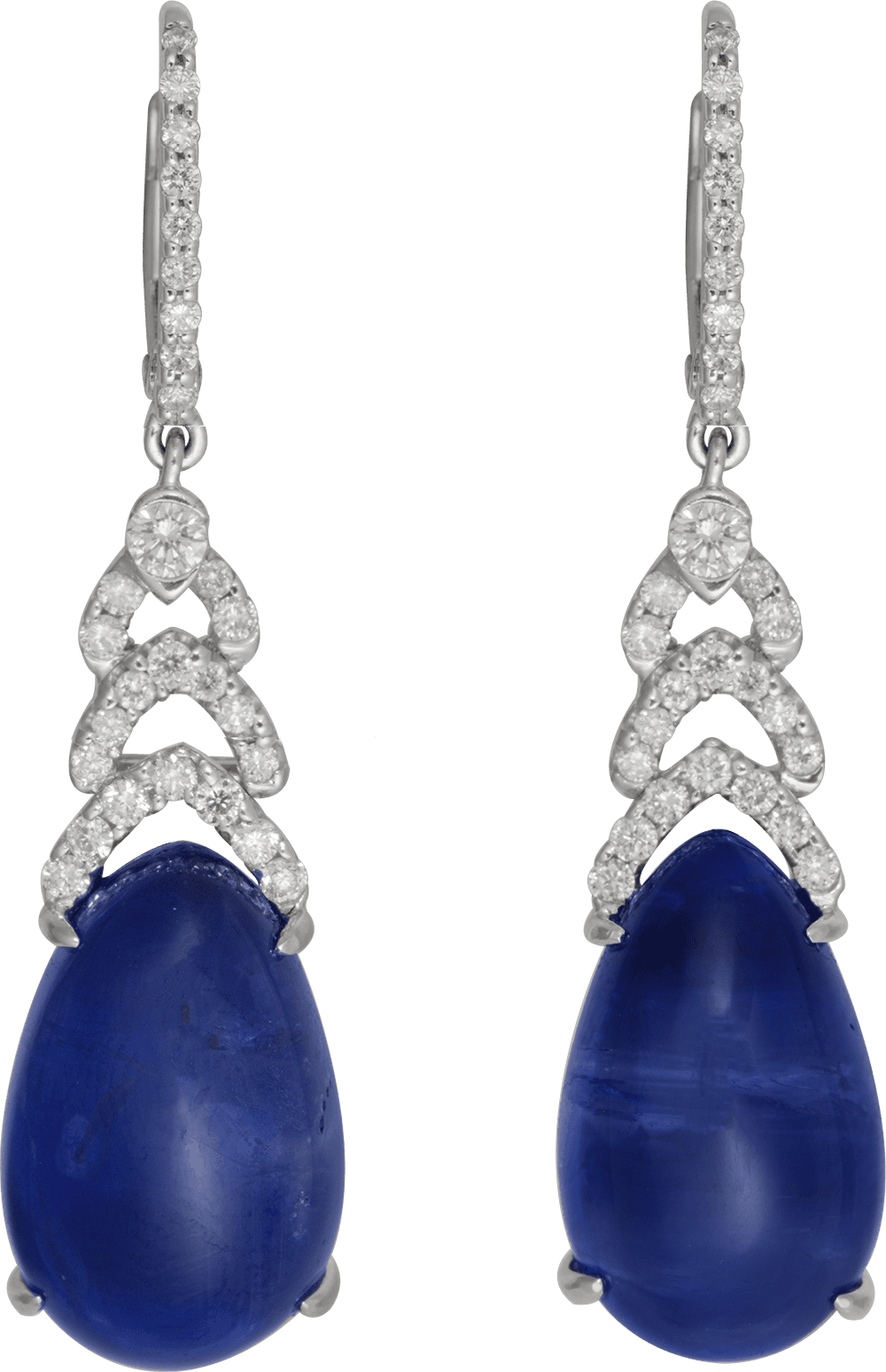 Royal Blue Sapphire and Diamond Earrings by Hatta