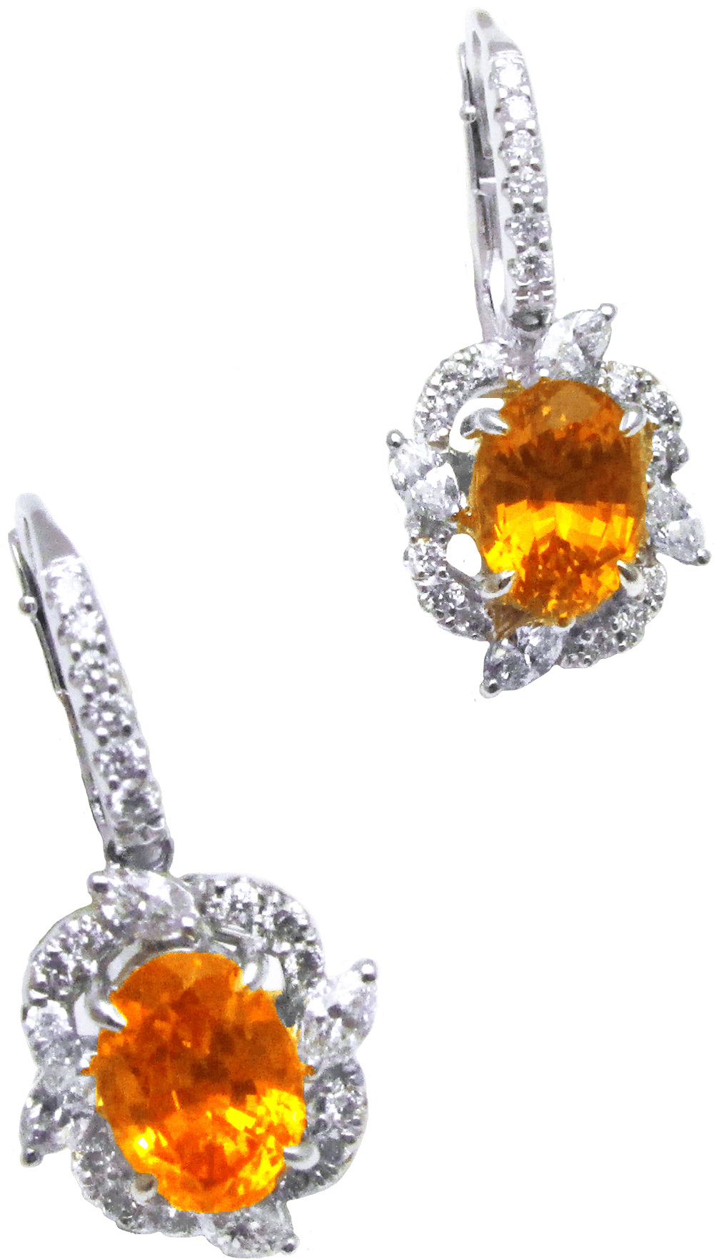 Royal Yellow Sapphire and Diamond Earrings by Hatta