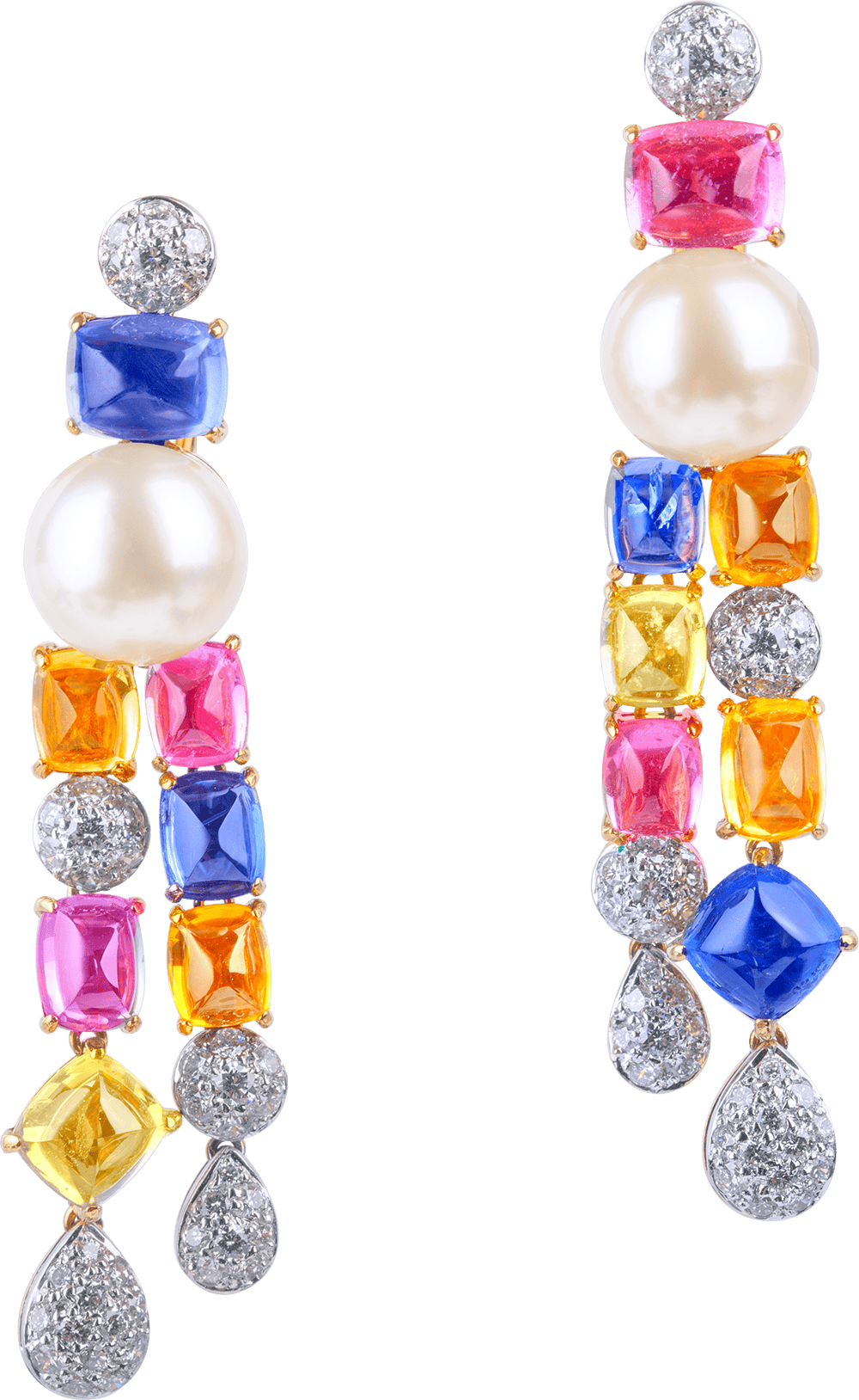Royal Fancy Sapphire and Diamond Earrings by Hatta