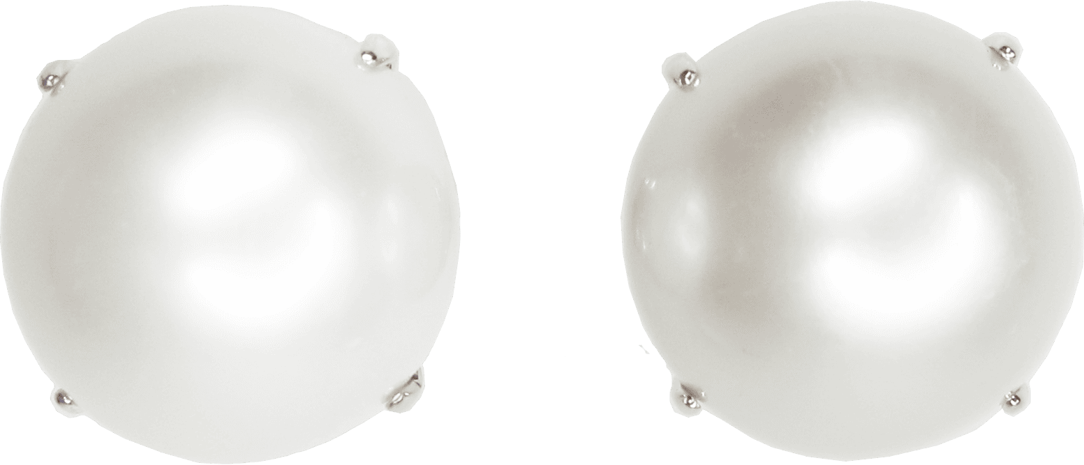 Royal Conch Pearl and Diamond Earrings by Hatta