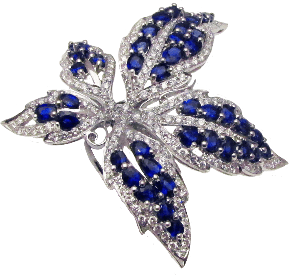 18K W/G Royal Blue Sapphire Ring by Hatta