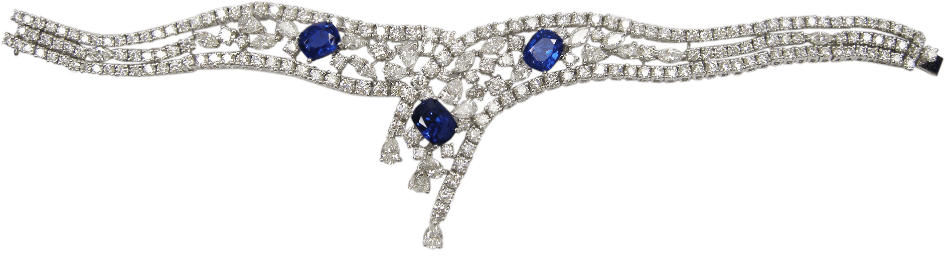Royal Blue Sapphire Diamond Bracelet