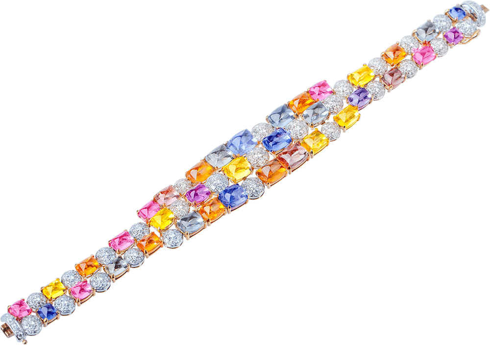Fancy Sapphire Sugar Loaf Bracelet