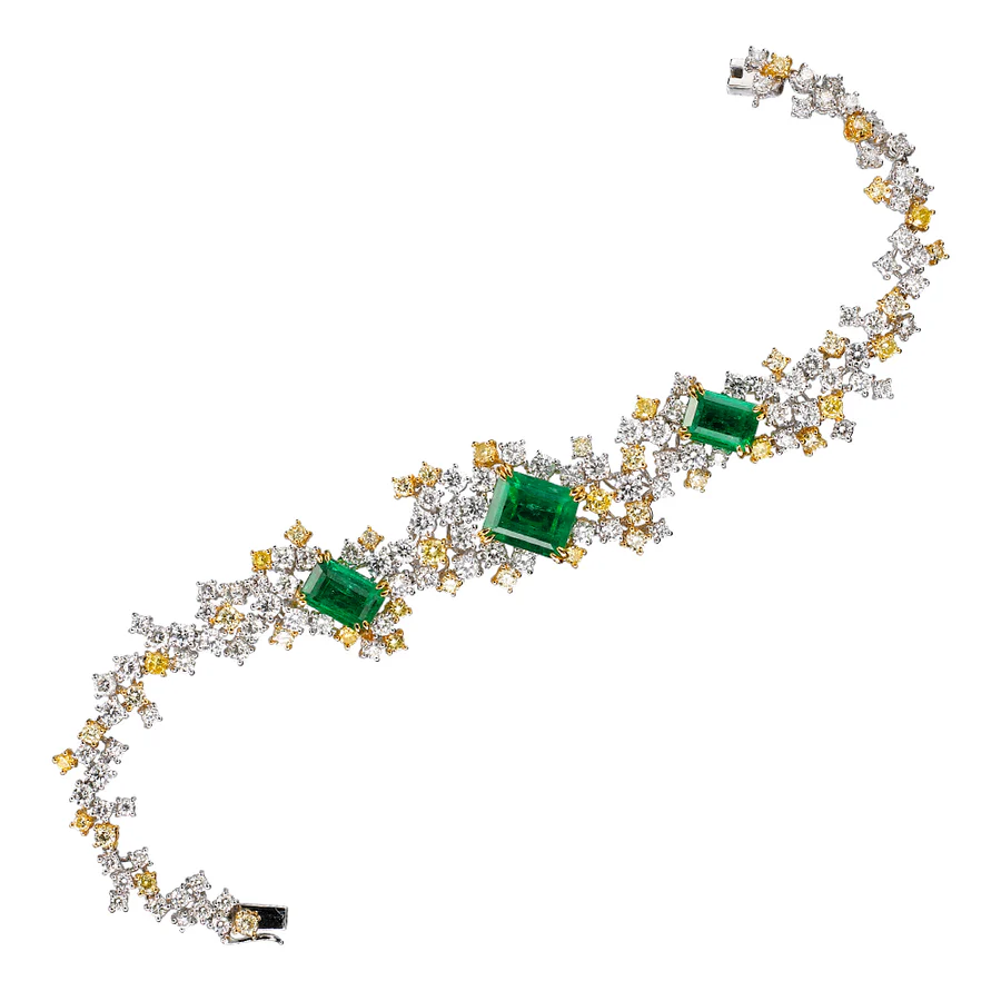 Columbian Emerald | Yellow & White Diamond Suite
