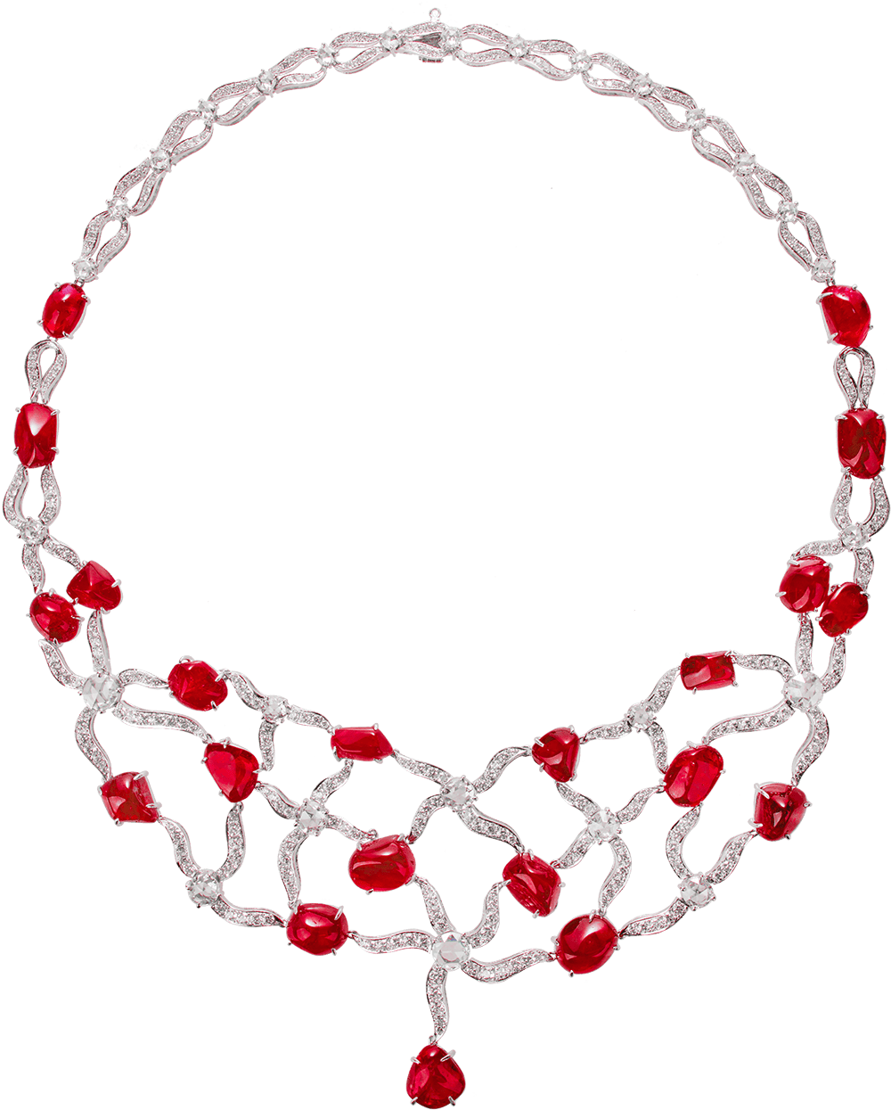 Vintage Cabochor Burma Ruby Necklace