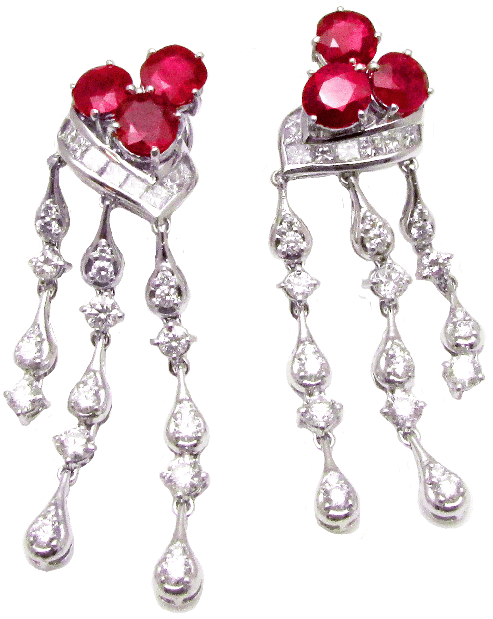 Royal Red Burmese Ruby and Diamond Earrings by Hatta