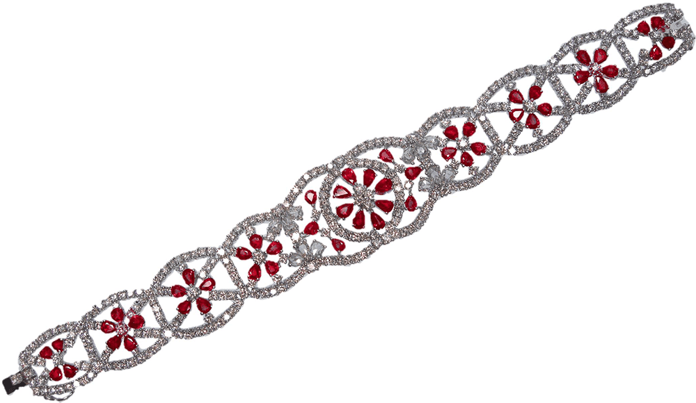 Royal Red Burma Ruby Diamond Bracelet