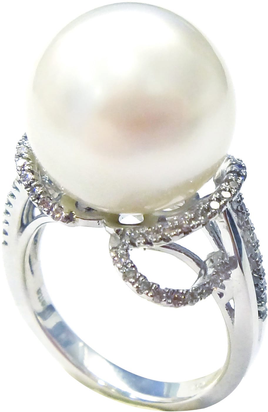 White South Sea Pearl Diamond Ring by Hatta